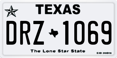 TX license plate DRZ1069