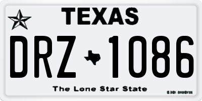 TX license plate DRZ1086