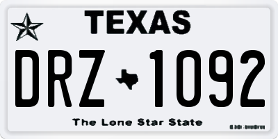 TX license plate DRZ1092