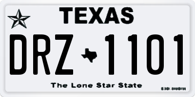 TX license plate DRZ1101