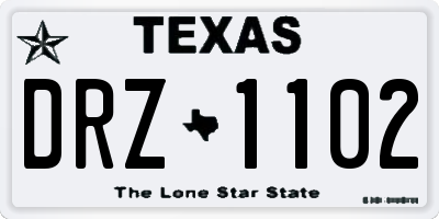 TX license plate DRZ1102