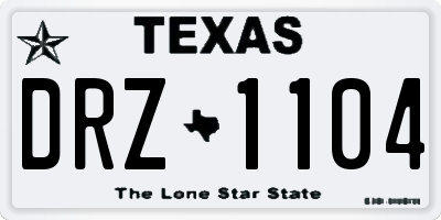 TX license plate DRZ1104