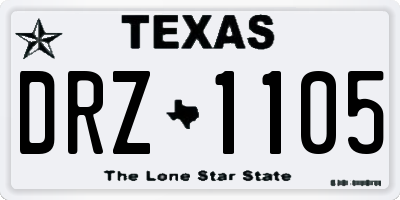 TX license plate DRZ1105