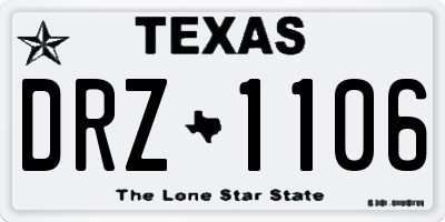 TX license plate DRZ1106
