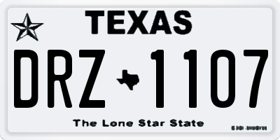 TX license plate DRZ1107