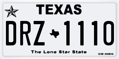 TX license plate DRZ1110