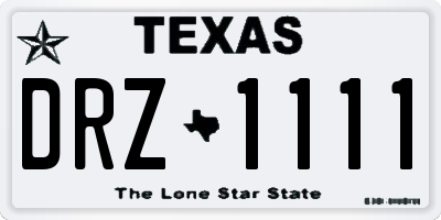 TX license plate DRZ1111