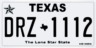 TX license plate DRZ1112