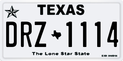 TX license plate DRZ1114