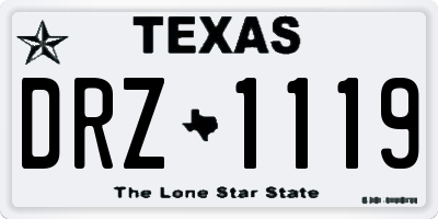 TX license plate DRZ1119