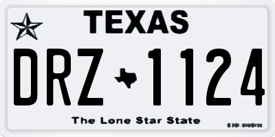 TX license plate DRZ1124