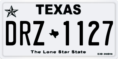 TX license plate DRZ1127