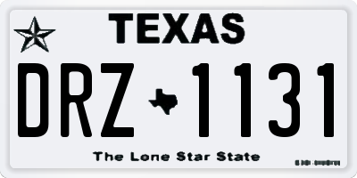TX license plate DRZ1131