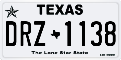 TX license plate DRZ1138