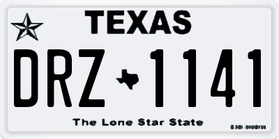 TX license plate DRZ1141