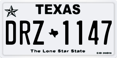TX license plate DRZ1147