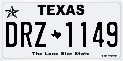 TX license plate DRZ1149