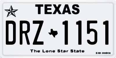 TX license plate DRZ1151