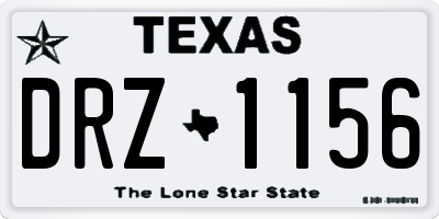 TX license plate DRZ1156