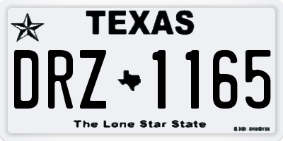 TX license plate DRZ1165