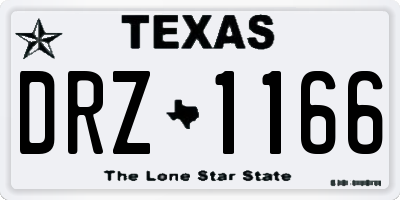 TX license plate DRZ1166