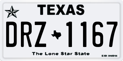 TX license plate DRZ1167