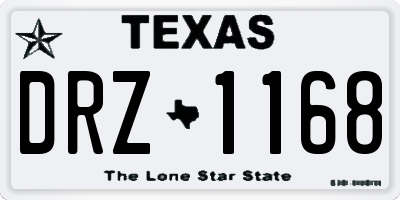 TX license plate DRZ1168