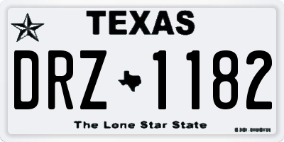 TX license plate DRZ1182