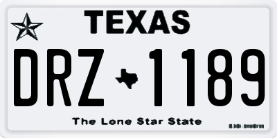 TX license plate DRZ1189
