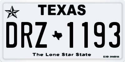 TX license plate DRZ1193