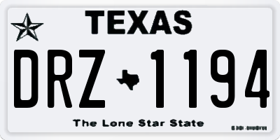 TX license plate DRZ1194