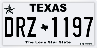 TX license plate DRZ1197