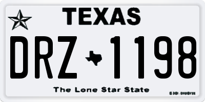 TX license plate DRZ1198
