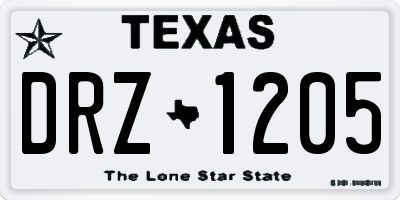 TX license plate DRZ1205
