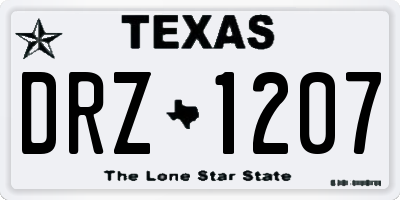 TX license plate DRZ1207