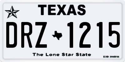 TX license plate DRZ1215
