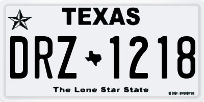TX license plate DRZ1218
