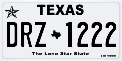 TX license plate DRZ1222