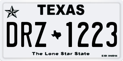TX license plate DRZ1223