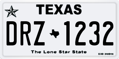TX license plate DRZ1232