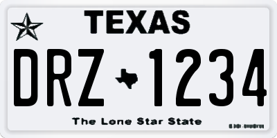 TX license plate DRZ1234