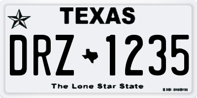 TX license plate DRZ1235