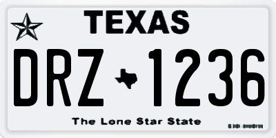 TX license plate DRZ1236
