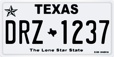 TX license plate DRZ1237