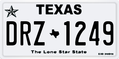 TX license plate DRZ1249