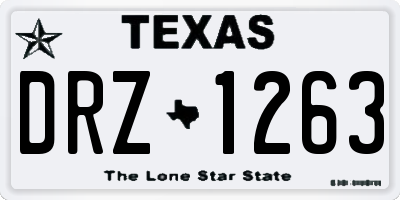 TX license plate DRZ1263