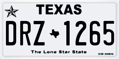 TX license plate DRZ1265