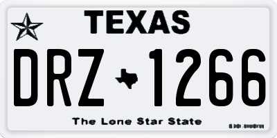 TX license plate DRZ1266