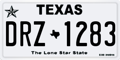 TX license plate DRZ1283