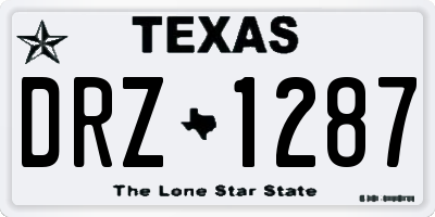 TX license plate DRZ1287
